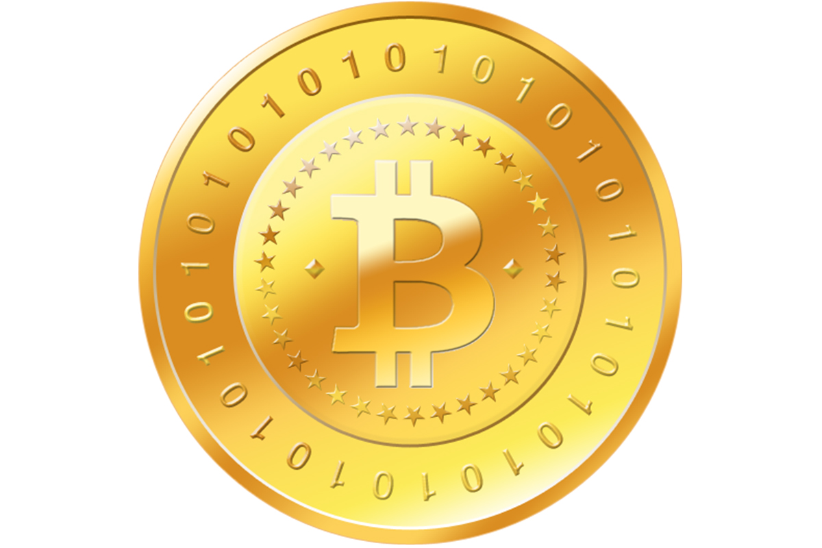 Обложка: знак Биткоина