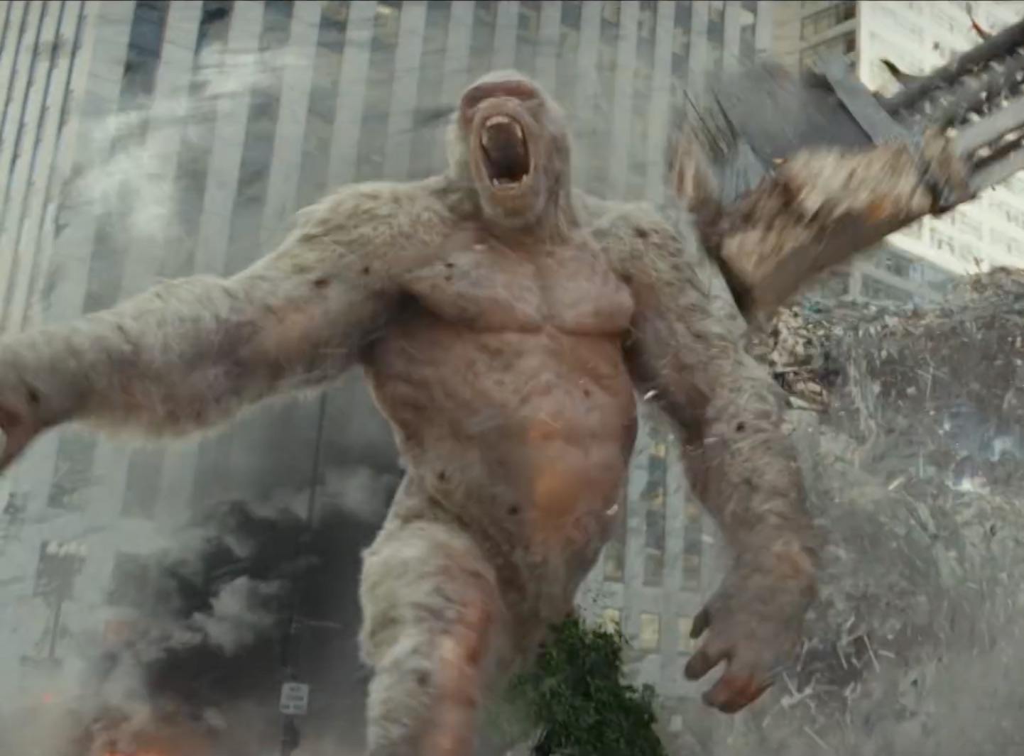 Наконец-то монстры из игры! Бодрый и смешной первый трейлер «Рэмпейдж» со Скалой - изображение обложка