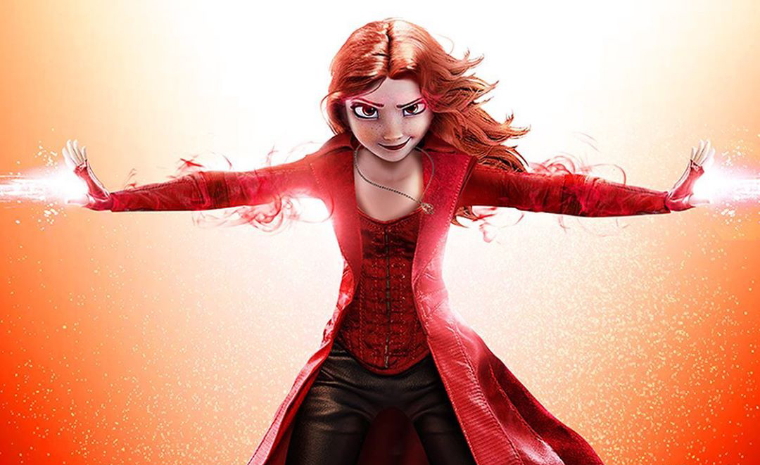 Когда Эльза стала Алой ведьмой: художник показал персонажей мультфильмов в образах супергероев - изображение обложка