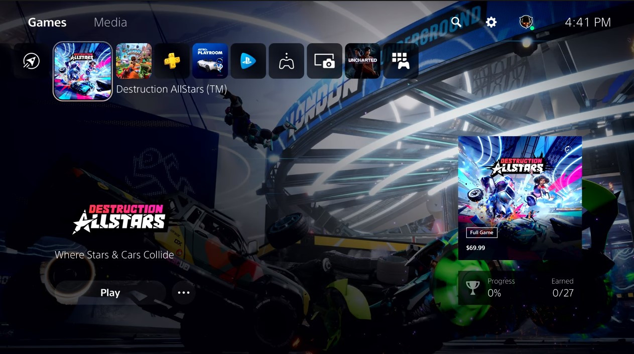 Sony показала интерфейс PlayStation 5