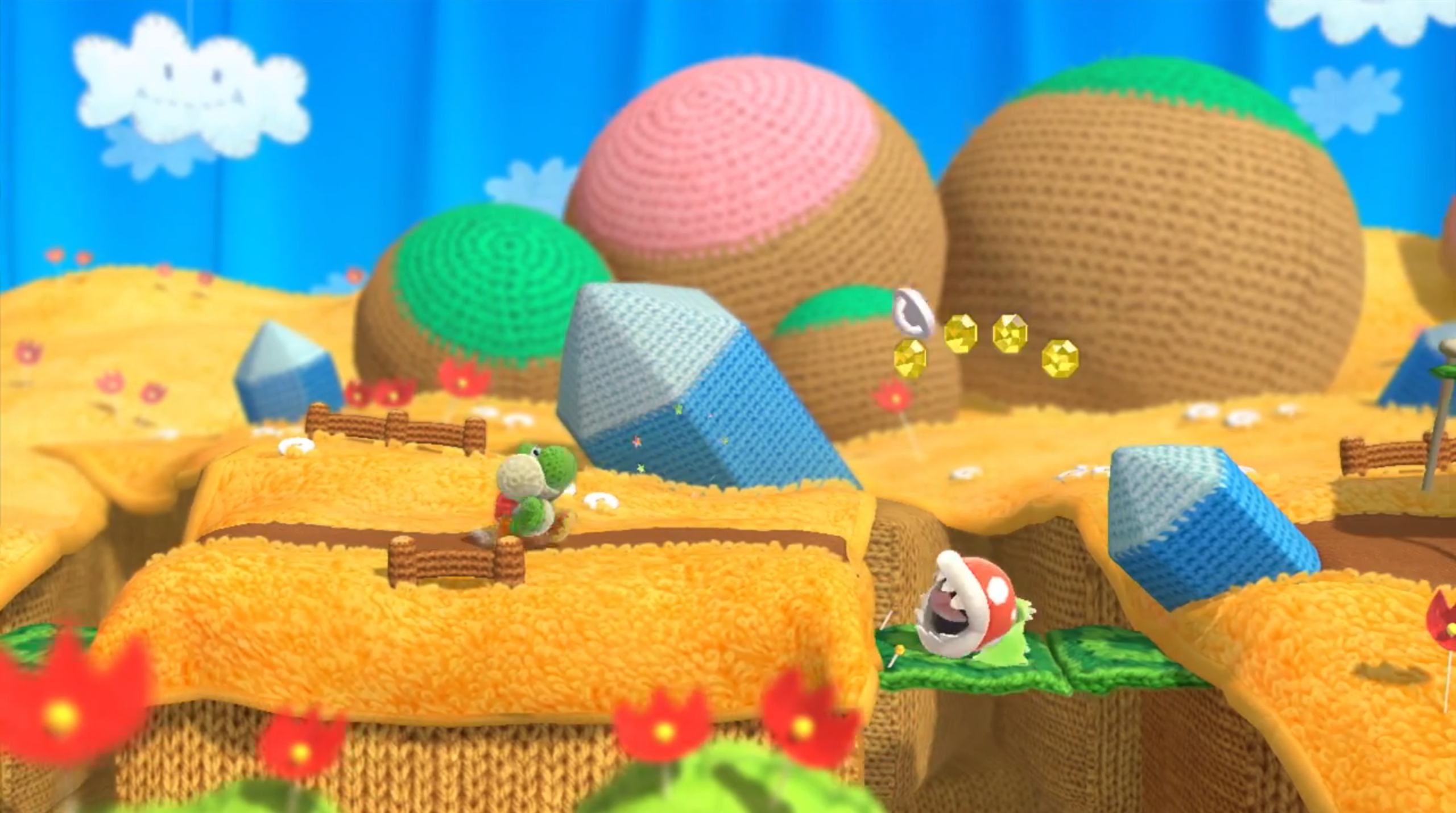 Йоши распутывает клубки шерстяных ниток в видео Yoshi's Woolly World - изображение обложка