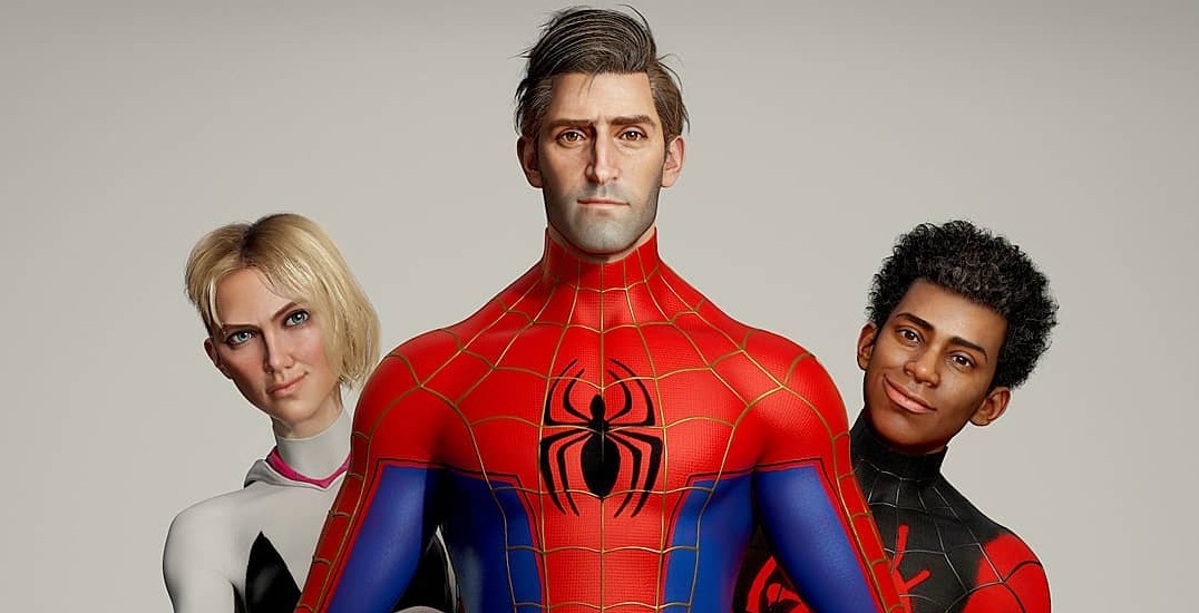 Художник показал реалистичного Питера Паркера из мультфильма «Человек-паук: Через вселенные» - изображение обложка