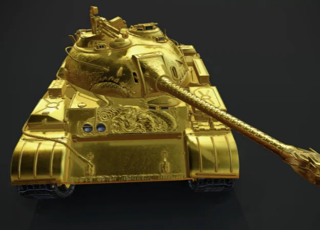 Самый дорогой прем-танк в World of Tanks стоит 5 500 рублей. И он полностью золотой - изображение обложка