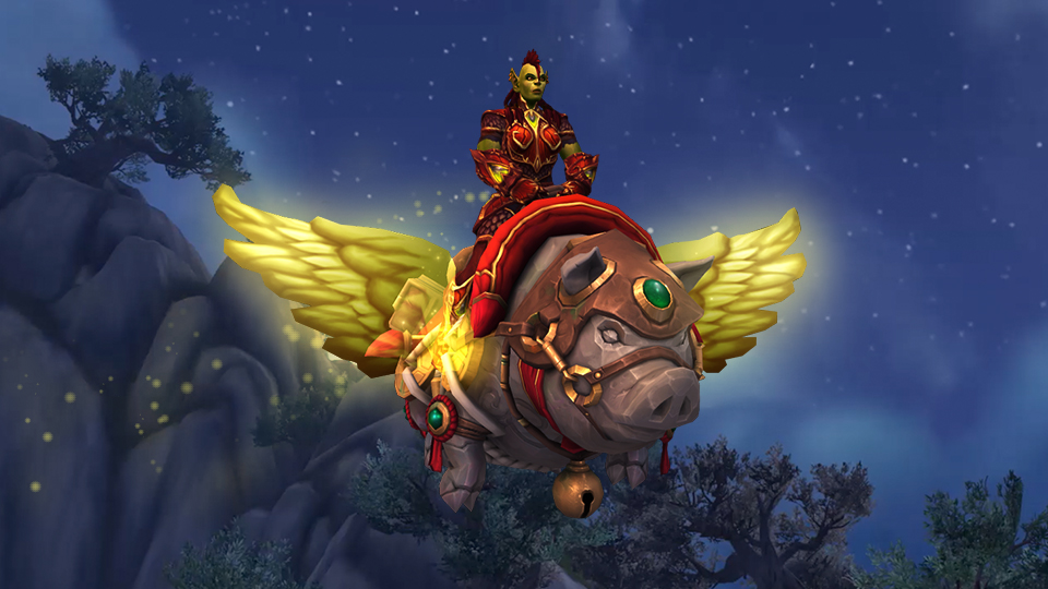 Всем по крылатому свину! В World of Warcraft появился новый маунт по кличке Хрюндель - изображение обложка