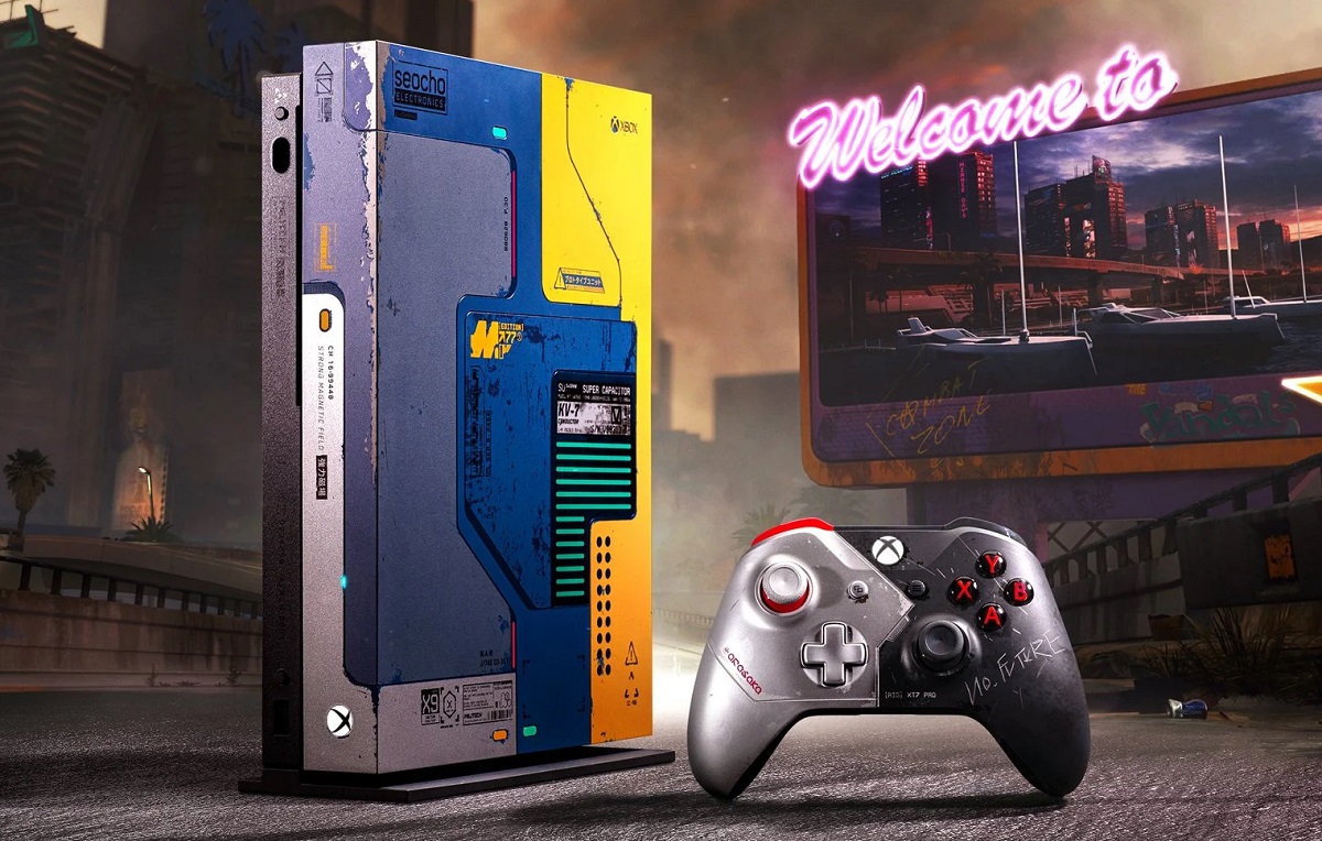 Xbox One X в стиле Cyberpunk 2077 уже продается в России - изображение обложка