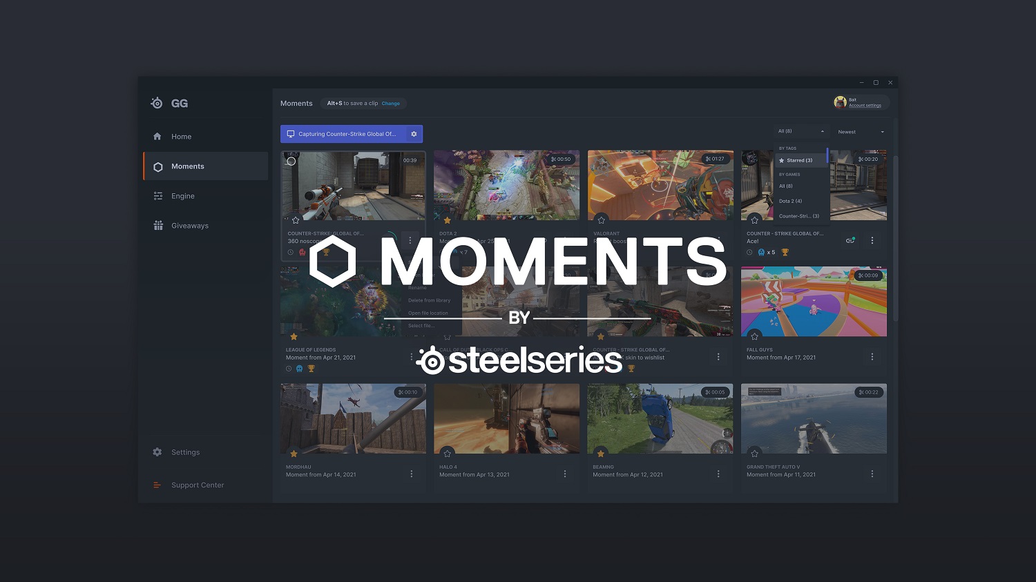 SteelSeries представила сервис Moments для записи игровых моментов