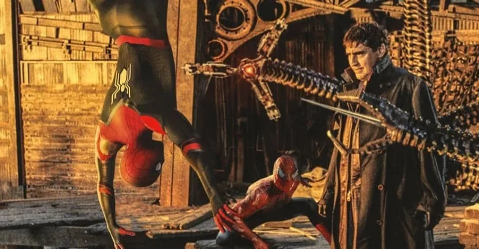 «Человек-паук 3»: Тоби Магуайр, Эндрю Гарфилд и Том Холланд против Доктора Осьминога. Это фан-арт - изображение обложка