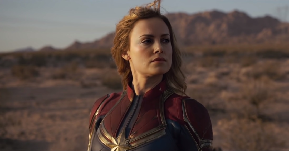 Шарлиз Терон «сыграла» Капитана Марвел вместо Бри Ларсон с помощью нейросетей - изображение обложка