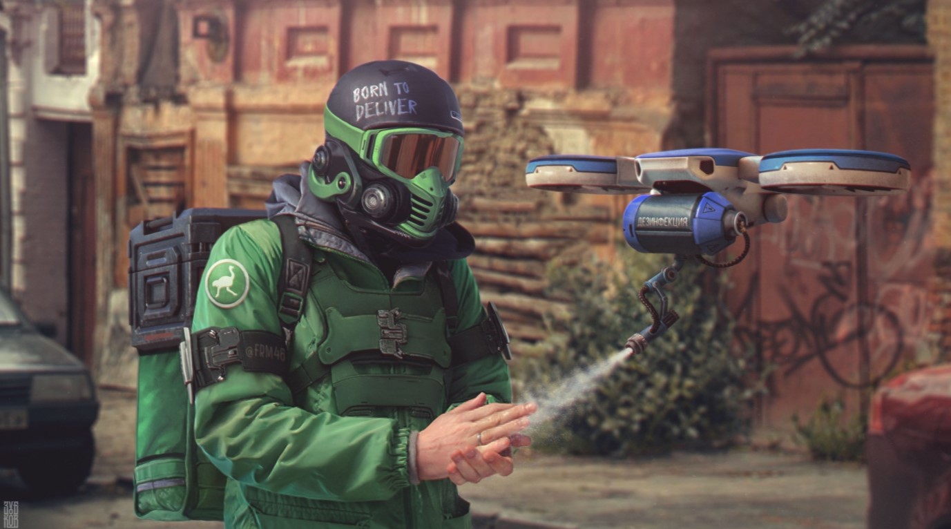 Российский художник показал постапокалипсис с курьерами в главной роли - изображение обложка