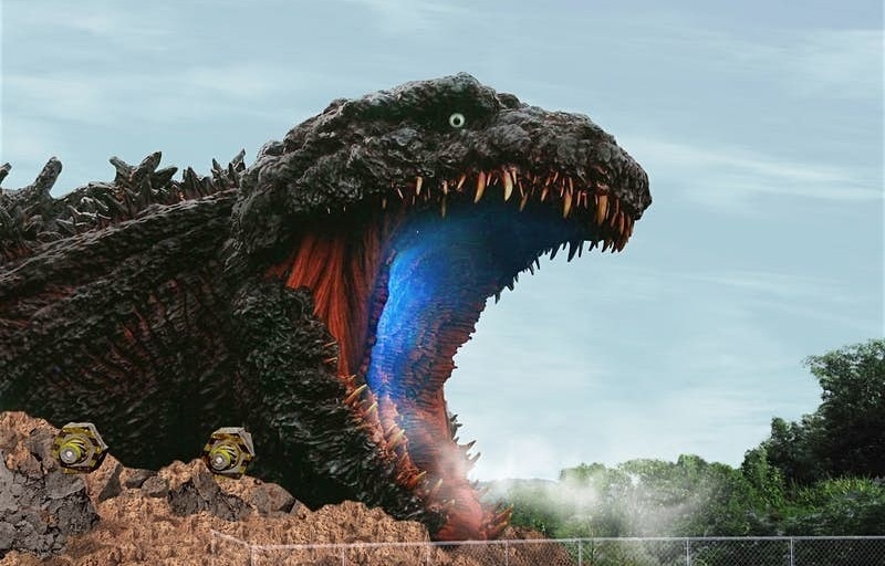Появились новые фото статуи Годзиллы в натуральную величину - изображение обложка
