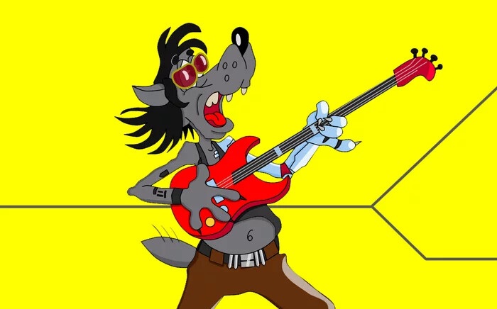 Художник показал героев «Ну, погоди» в стиле Cyberpunk 2077. Заяц — Ви, Волк — Джонни Сильверхенд - изображение обложка