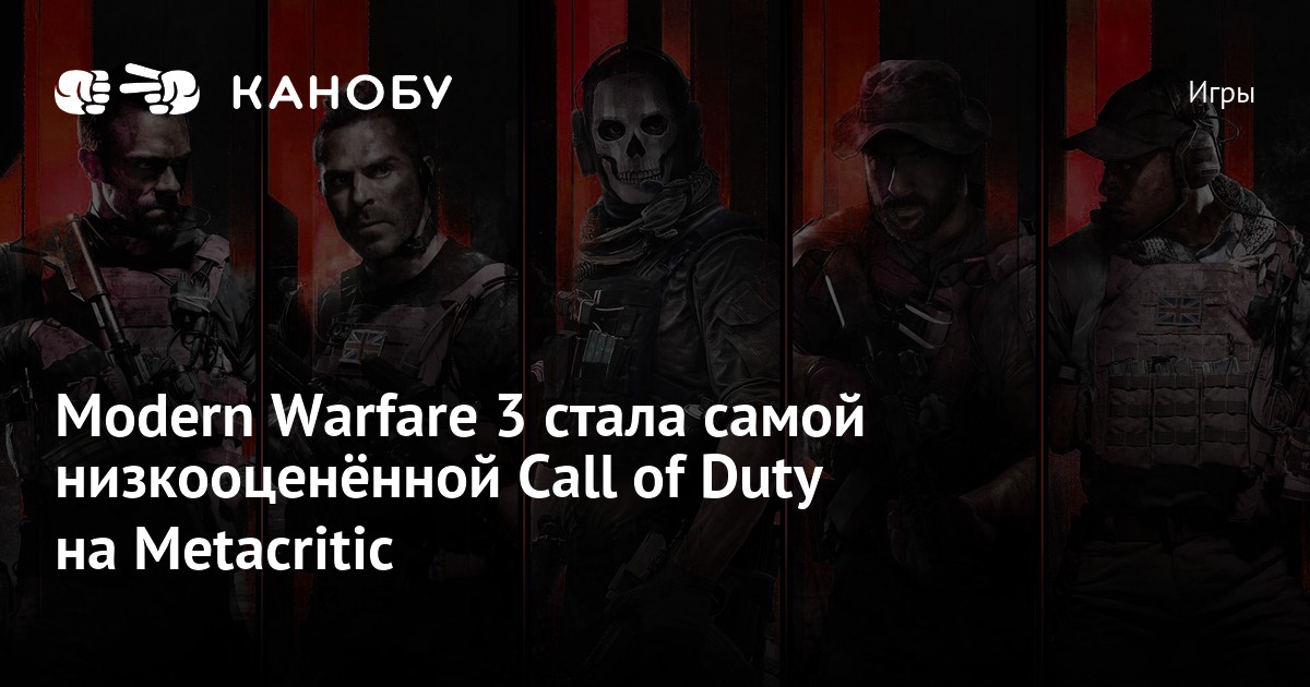 Modern Warfare 3 стала самой низкооценённой Call of Duty на Metacritic ...