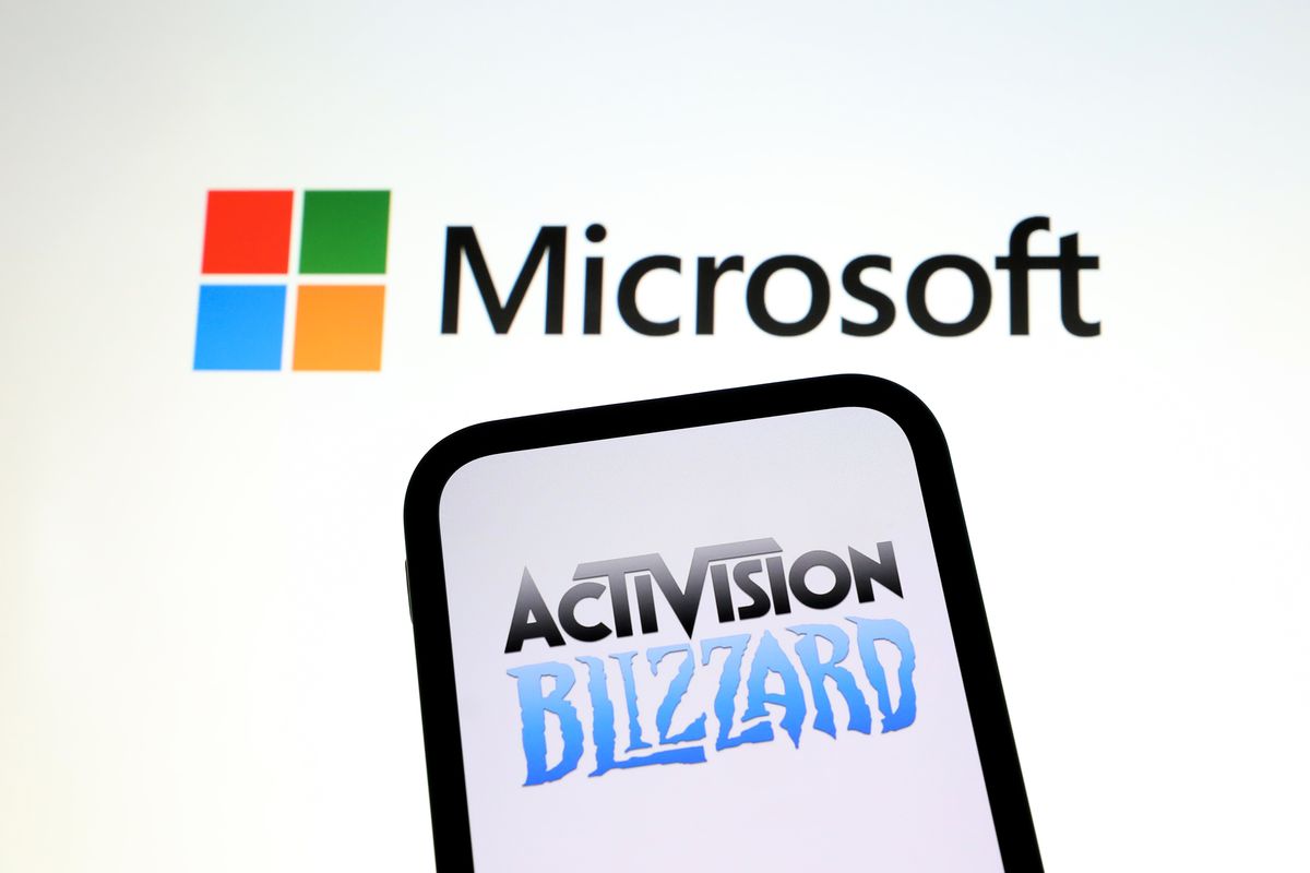Обложка: логотипы Activision Blizzard и Microsoft