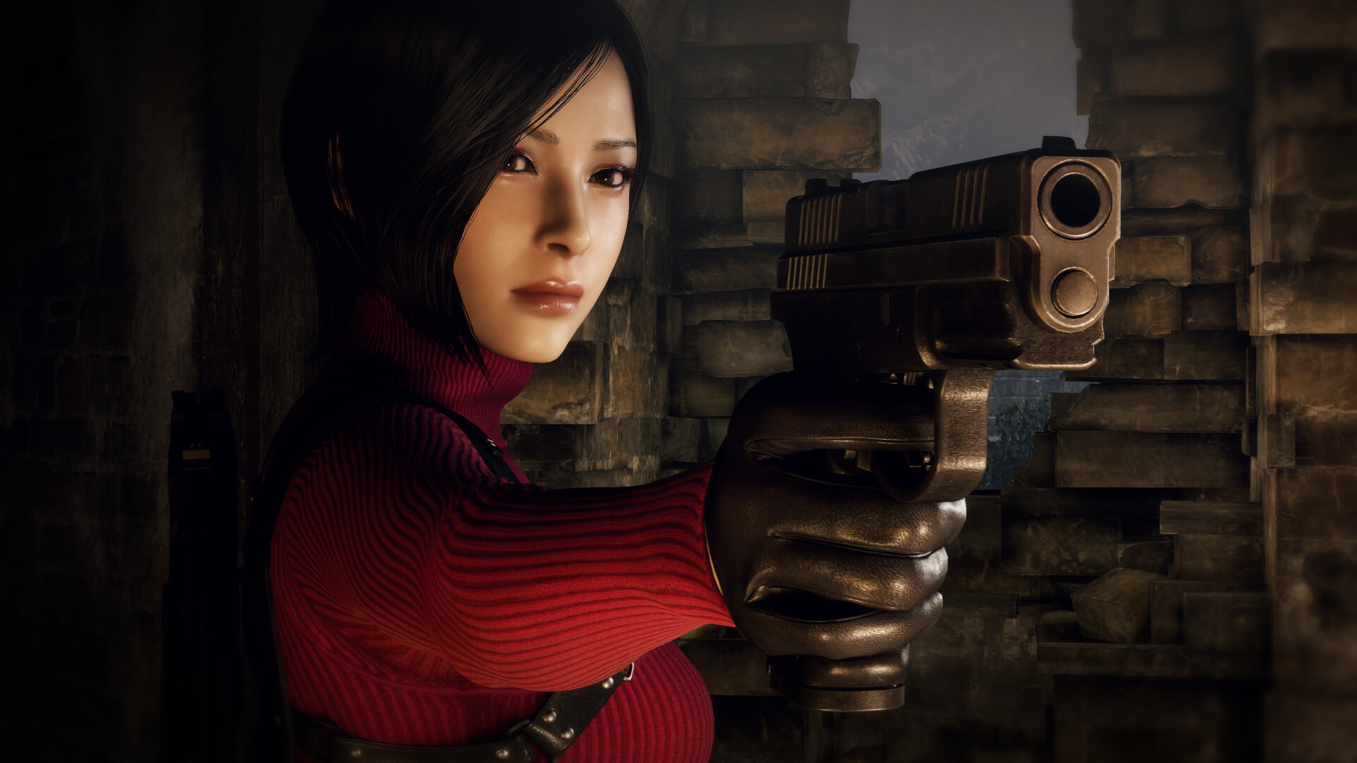 Модель снялась в каноничном косплее на Аду Вонг из Resident Evil