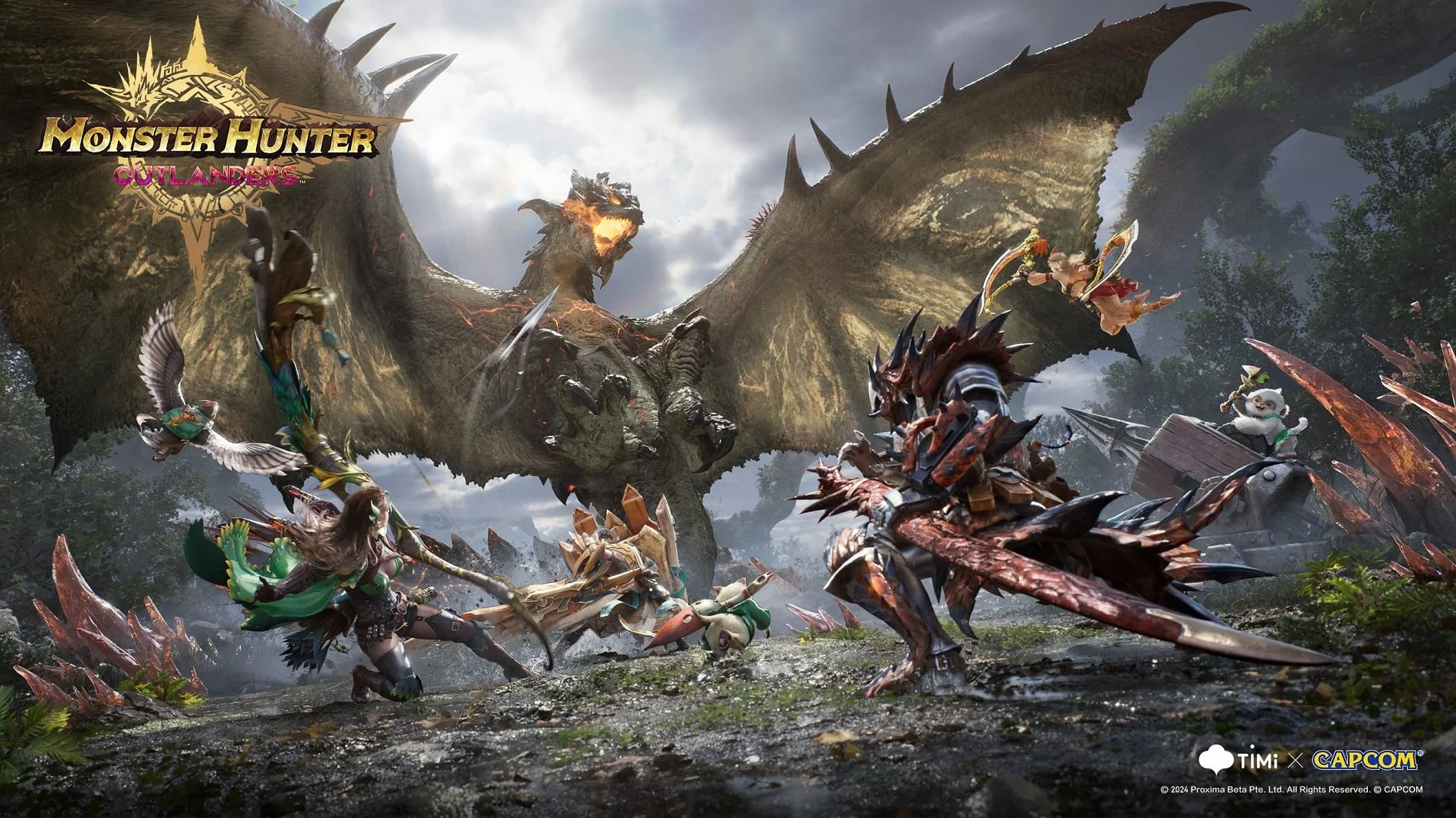 Обложка: арт игры Monster Hunter Outlanders