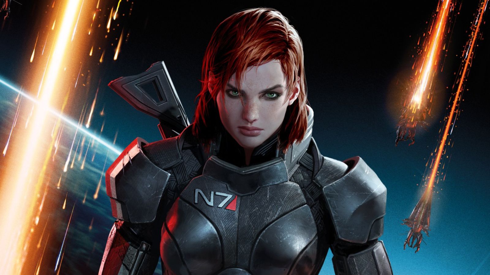 Модель снялась в образе спортивной Шепард из Mass Effect 3