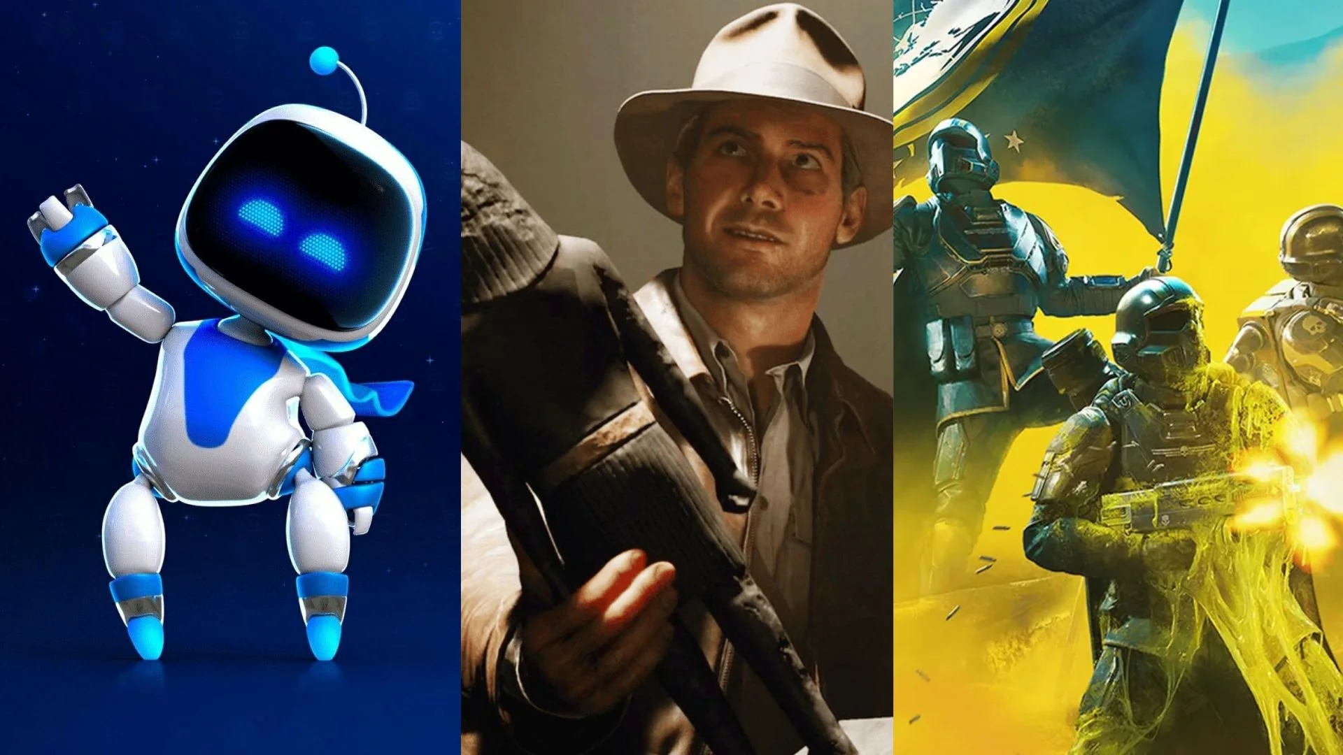 Обложка: Astro Bot, Indiana Jones and the Grat Circle, Helldivers 2