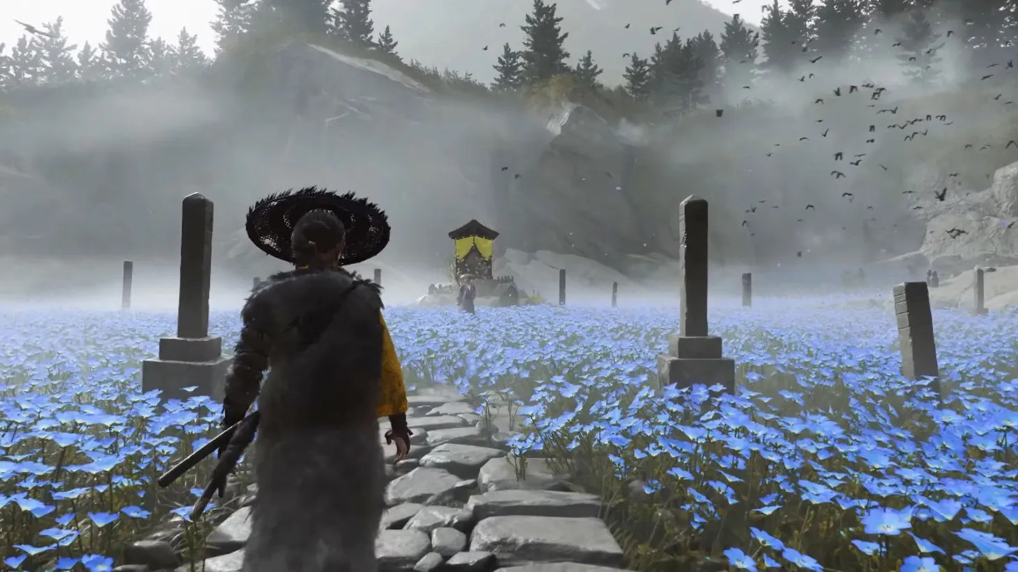 Обложка: скриншот из Ghost of Yōtei // Источник: Sucker Punch