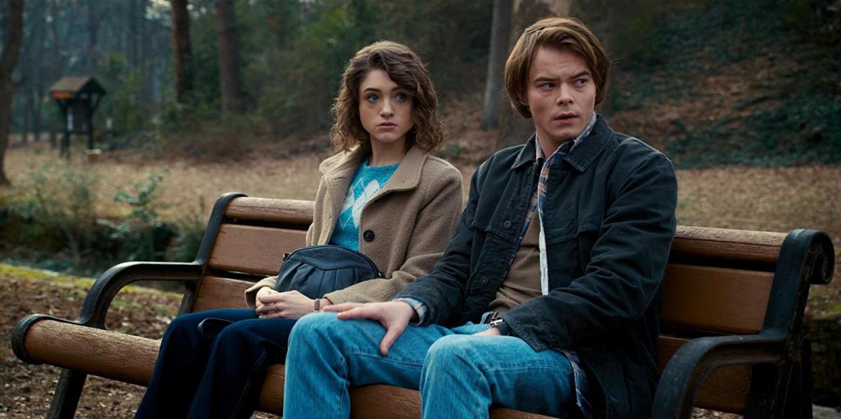 Обложка: Чарли Хитон и Наталия Дайер в «Очень странных делах». Источник: Netflix