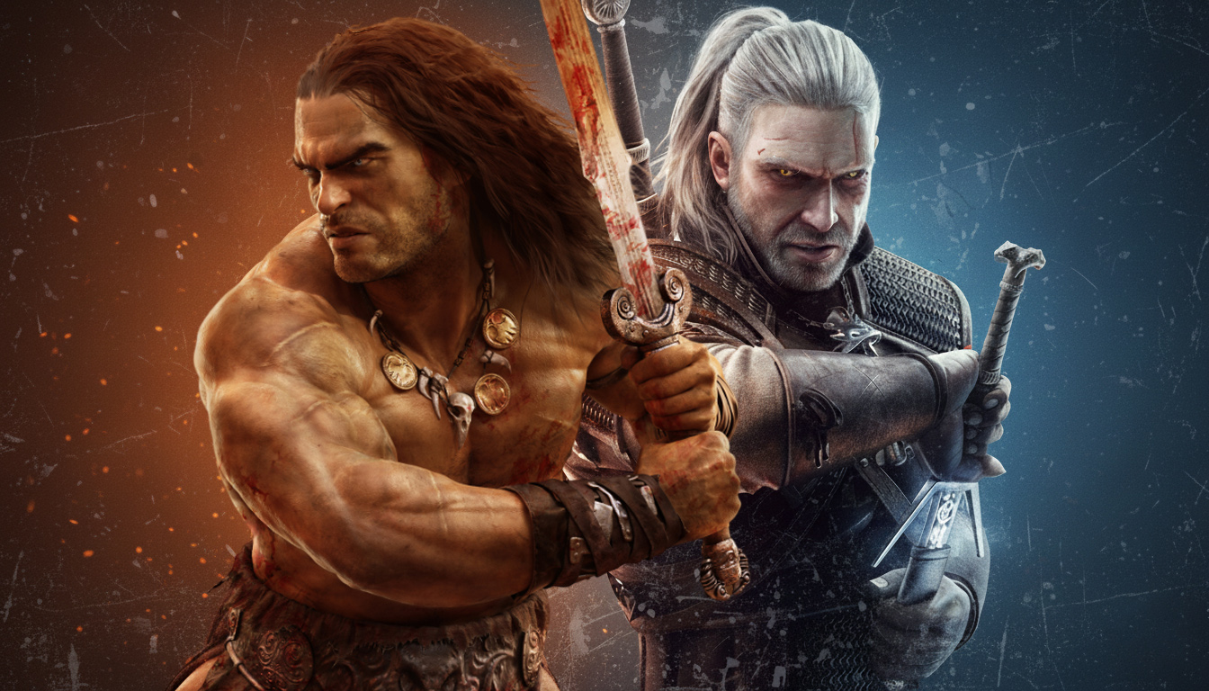 Конан и Геральт / Обложка сделана на основе материалов Funcom и CD Projekt RED