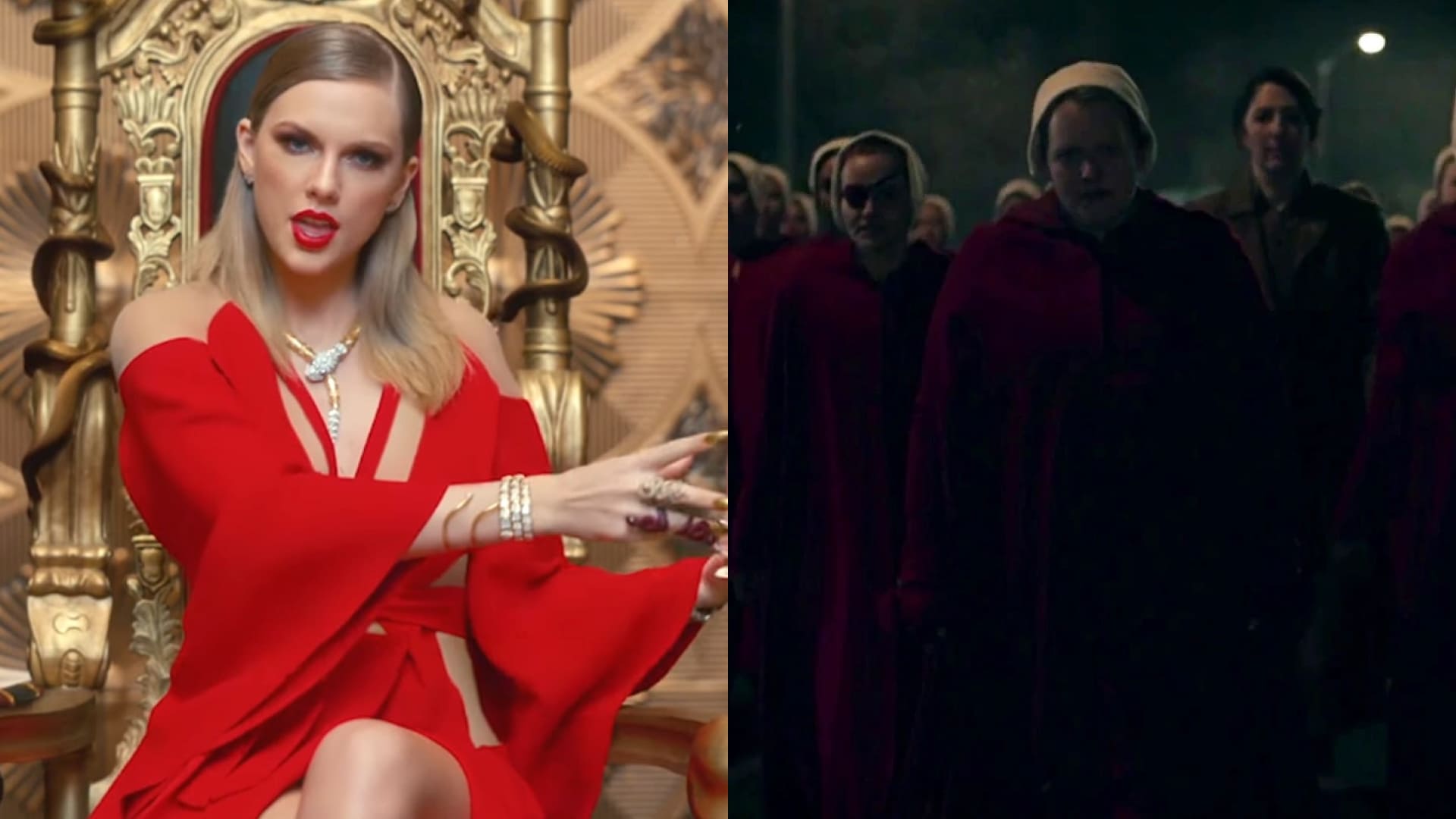 Обложка: кадры из клипа Taylor Swift и сериала «Рассказ служанки»