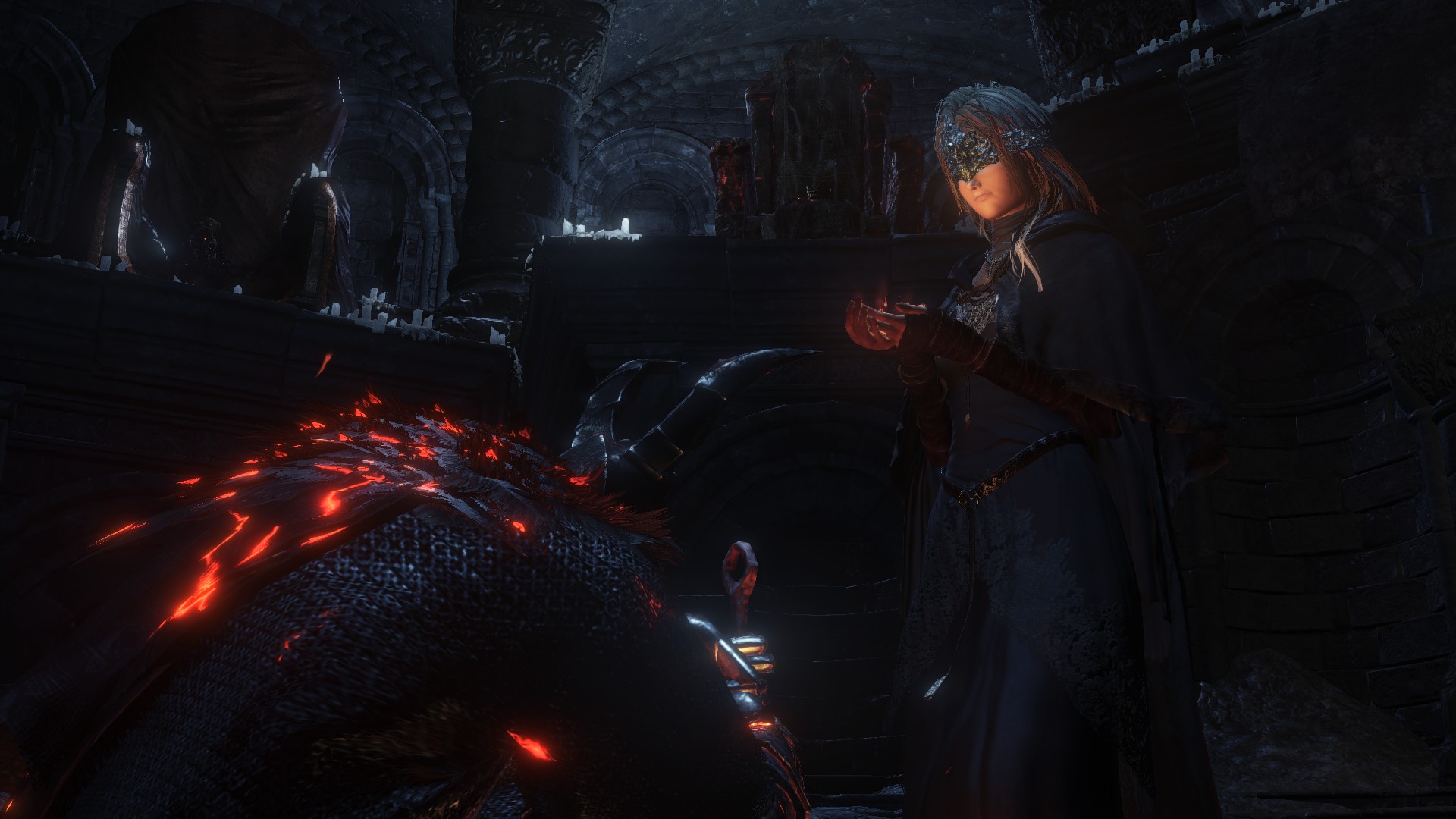 Модель снялась в чарующем образе Хранительницы огня из Dark Souls 3