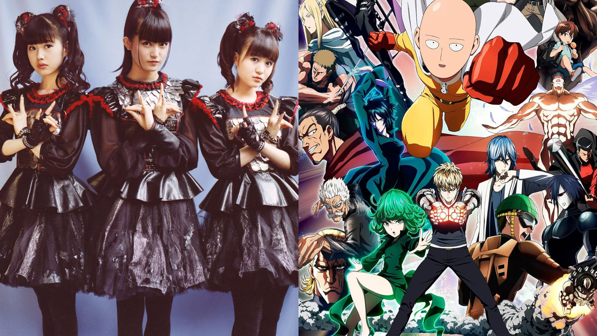 Обложка: BABYMETAL, постер аниме «Ванпанчмен»