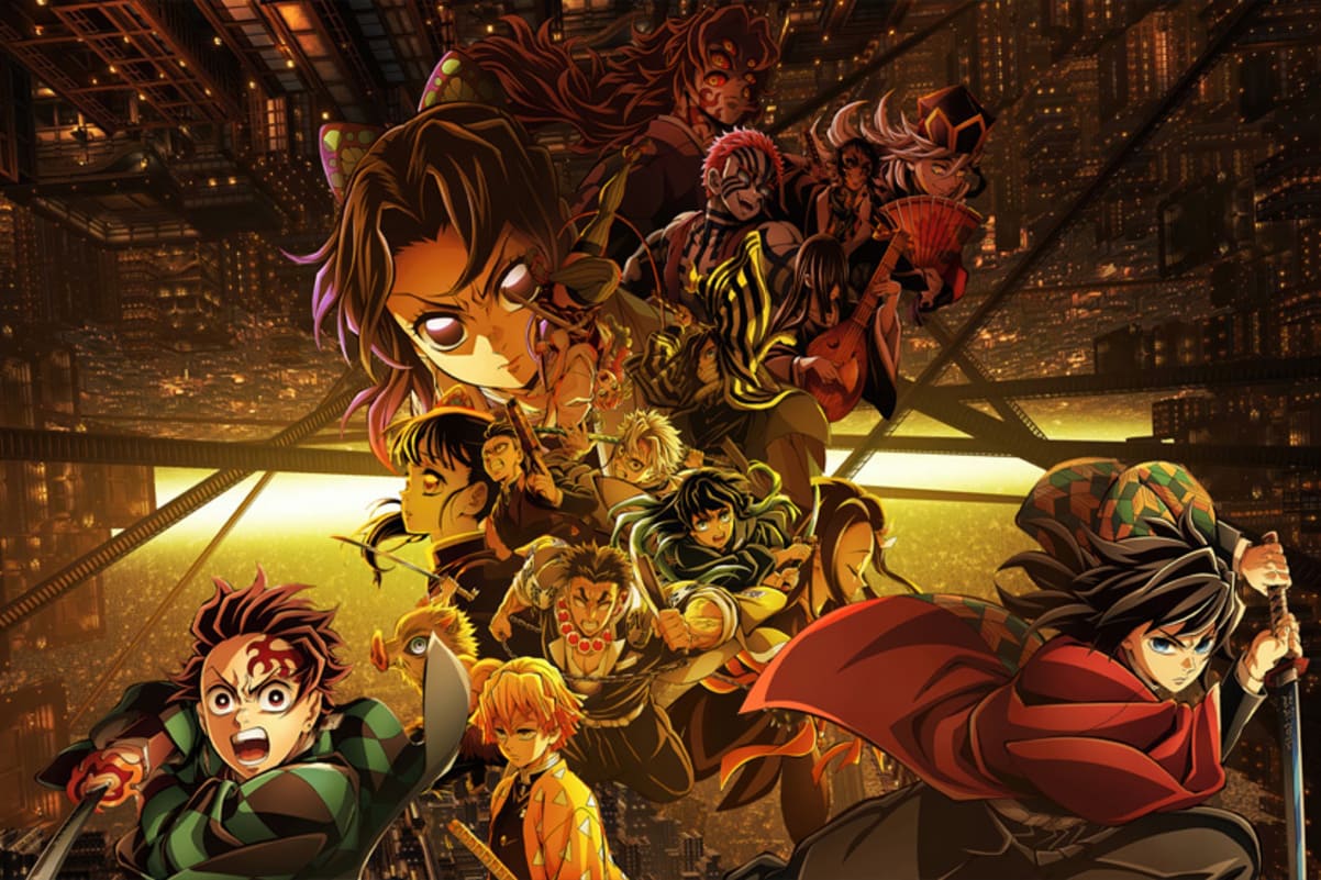 Обложка: постер аниме «Истребитель демонов: Бесконечная крепость»