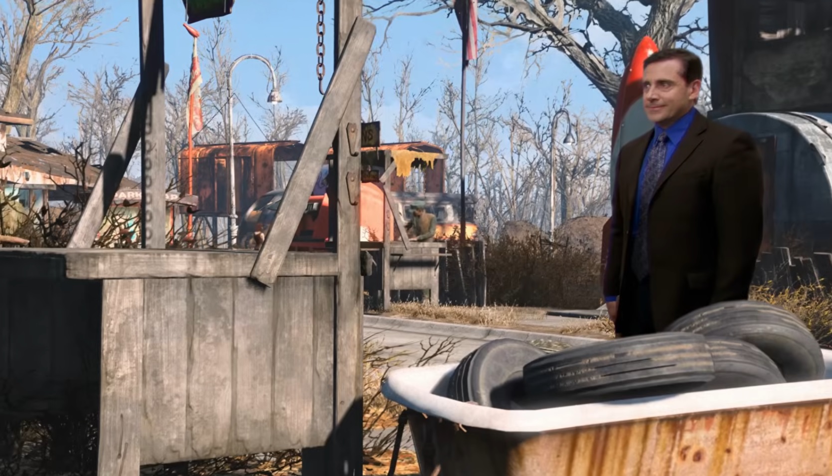 Майкл Скотт из «Офиса» заглянул в мир Fallout 4 в новом пародийном ролике - изображение 1