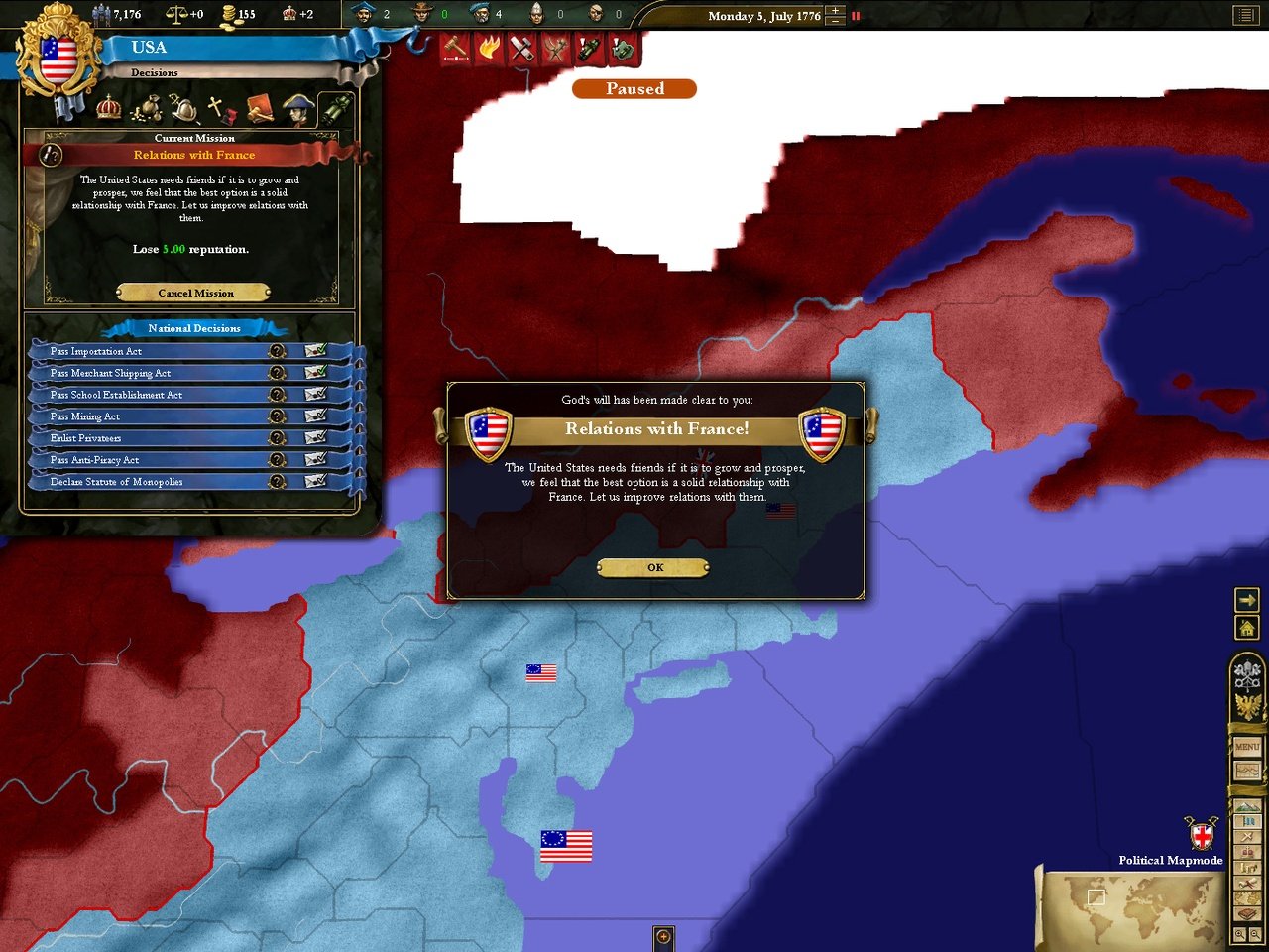 Europa Universalis III: Heir to the Throne — скриншот 1
