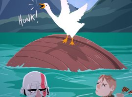 Goose of Tsushima и Days Goose — геймер нарисовал обложки вымышленных DLC для игры про вредного гуся - изображение 1