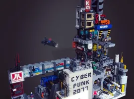 Фанат сделал город из Cyberpunk 2077 в LEGO. Выглядит лучше, чем на консолях - изображение 1