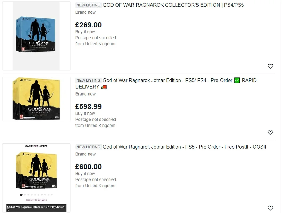 Спекулянты втридорога продают коллекционки God of War Ragnarok на eBay - фото 1