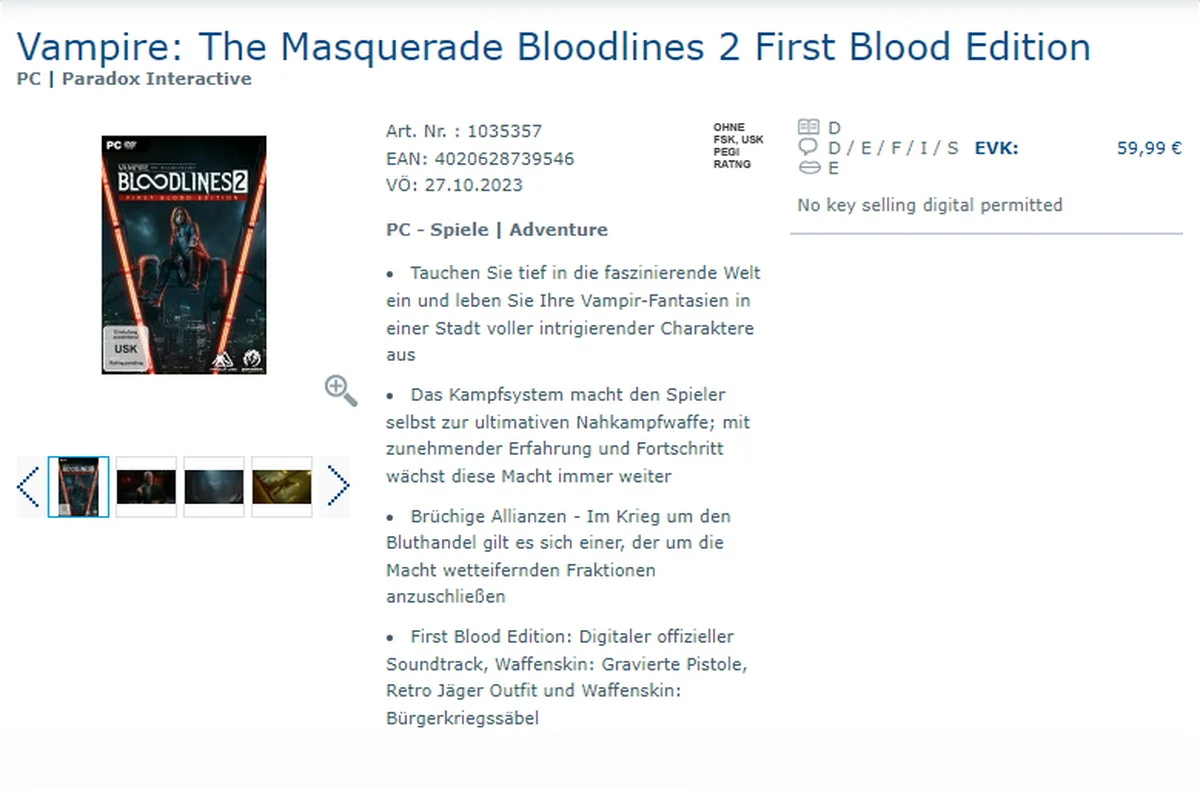Издательство Plaion раскрыло дату выхода Vampire The Masquerade Bloodlines 2 - фото 1
