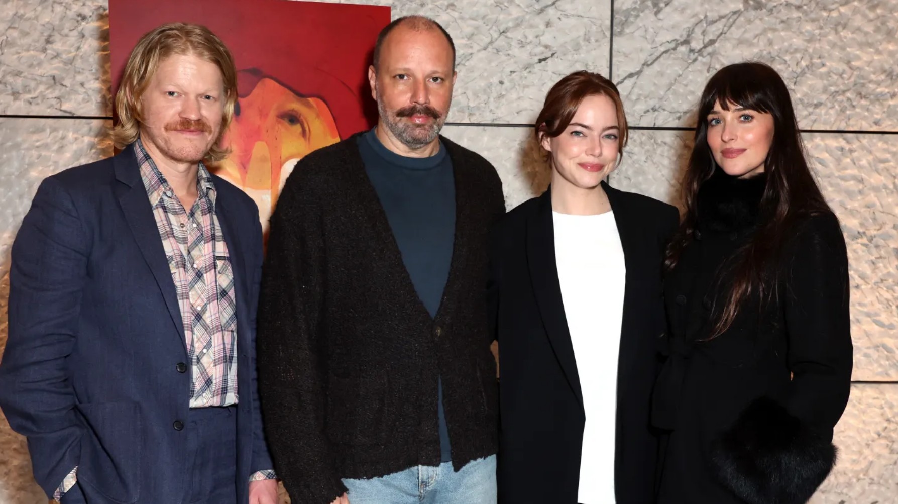 Джесси Племонс, Йоргос Лантимос, Эмма Стоун, Дакота Джонсон

Источник: Getty Images