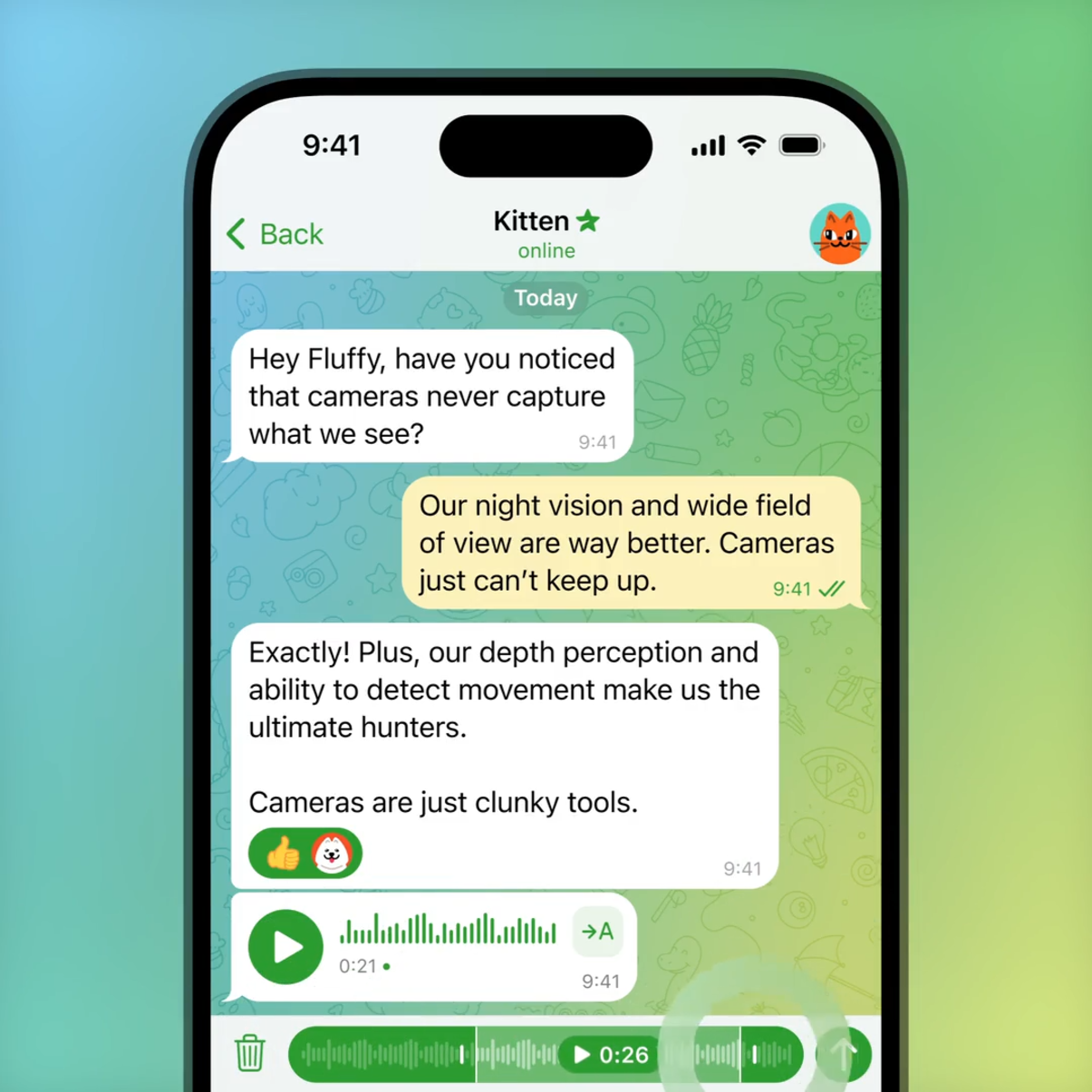 Крупное обновление Telegram: редактирование голосовых, общение с каналами и многое другое - изображение 2 Крупное обновление Telegram: редактирование голосовых, общение с каналами и многое другое - фото 2