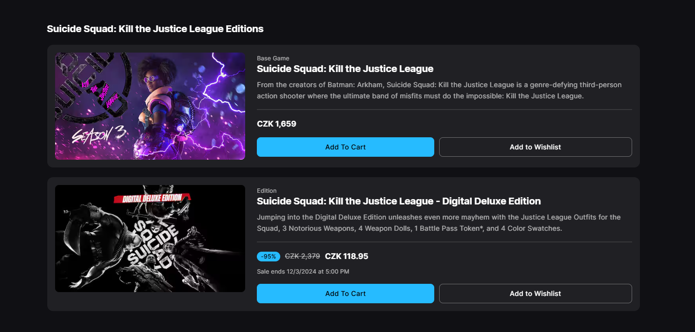 Провальную Suicide Squad: Kill the Justice League отдают с 95% скидкой - изображение 1 Провальную Suicide Squad: Kill the Justice League отдают с 95% скидкой - фото 1
