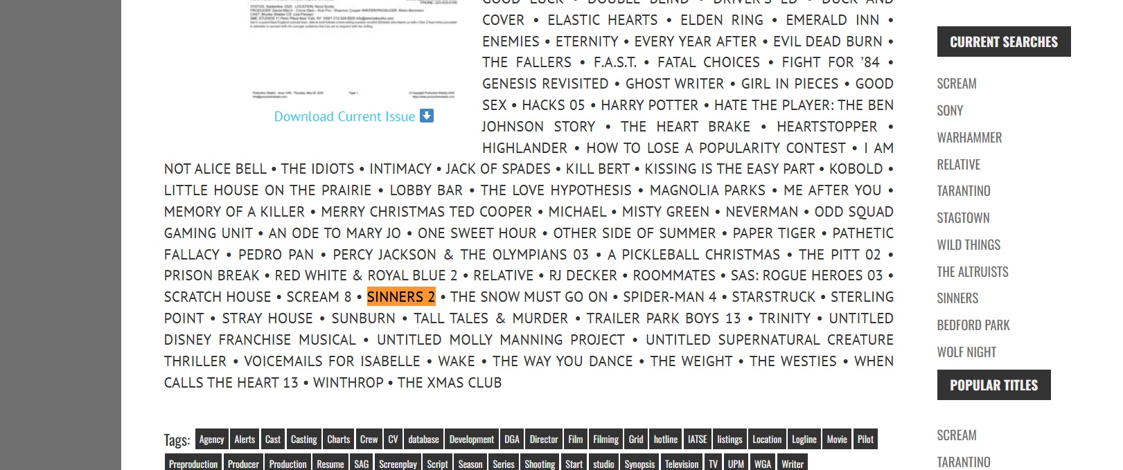 Скриншот Production Weekly