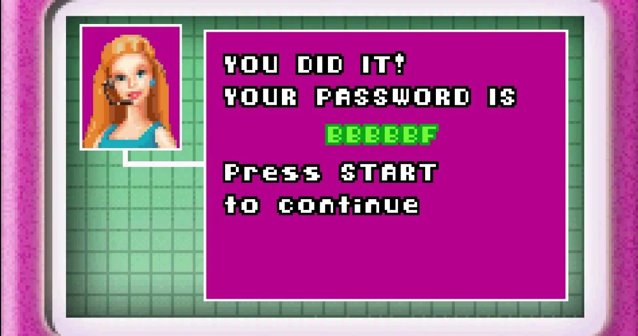 Прогресс в игре сохраняется при помощи паролей, одних из самых простых, что мы видели когда-либо