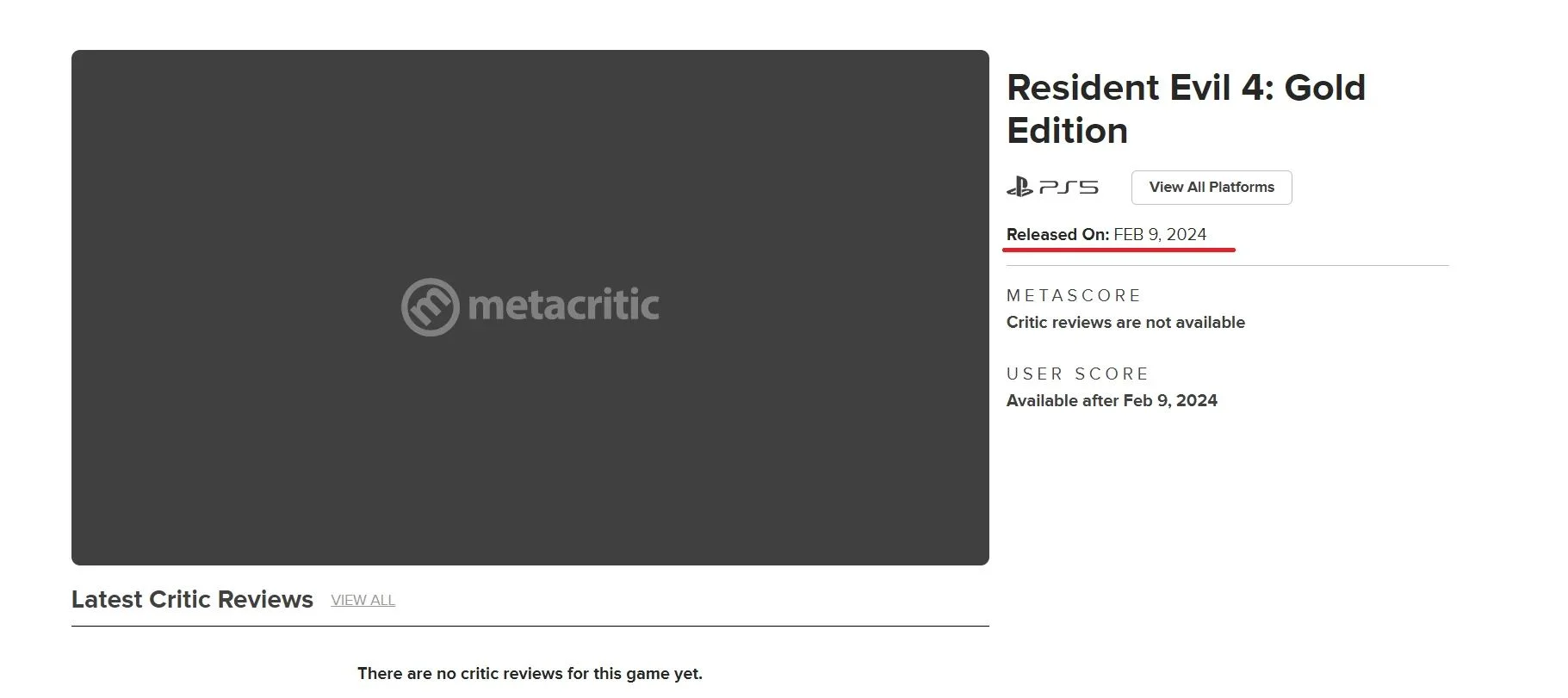 На Metacritic нашли упоминание Resident Evil 4 Gold Edition - фото 1