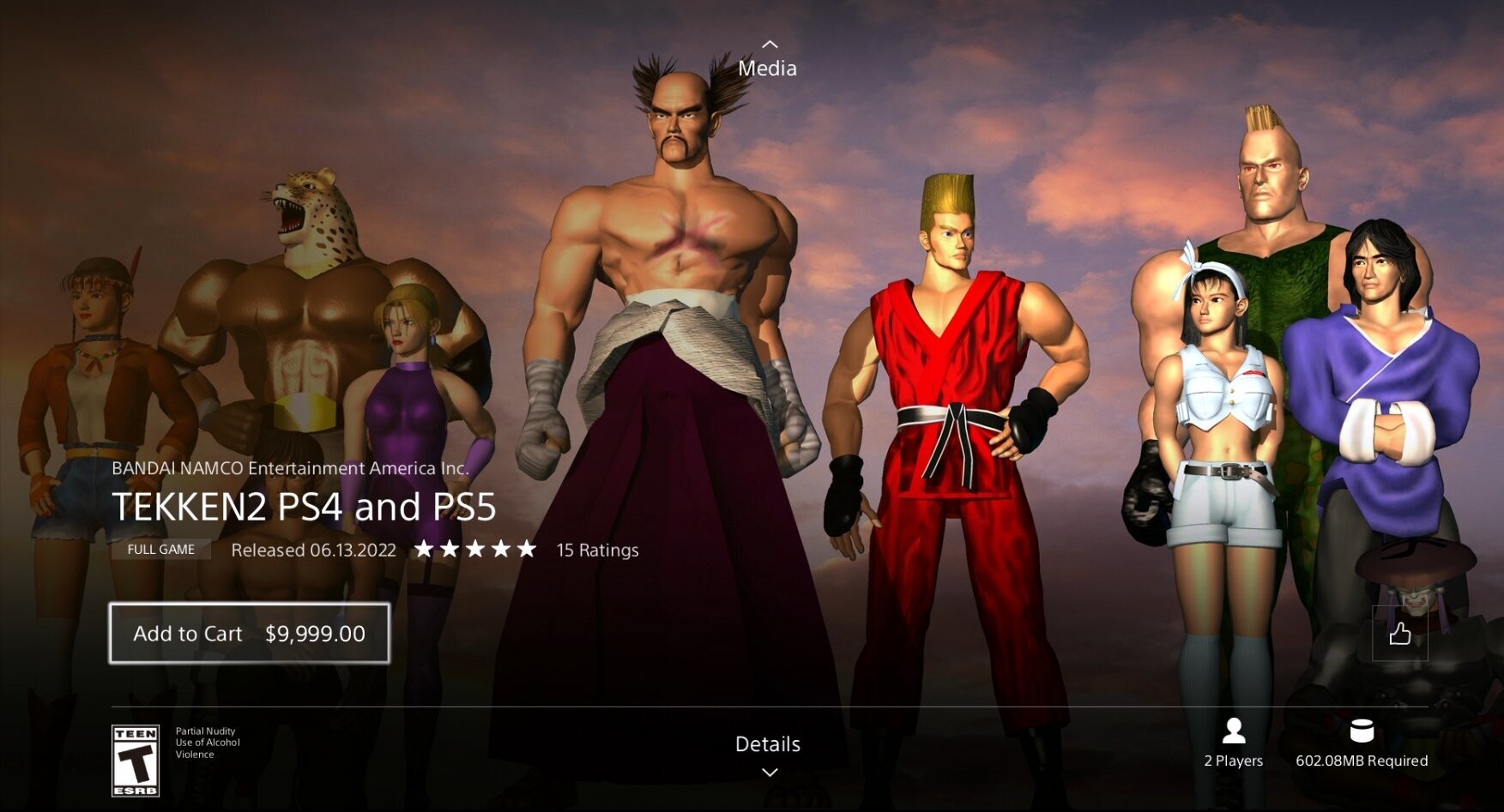 В PS Store Tekken 2 выставили по цене почти в 600 тыс рублей - фото 1