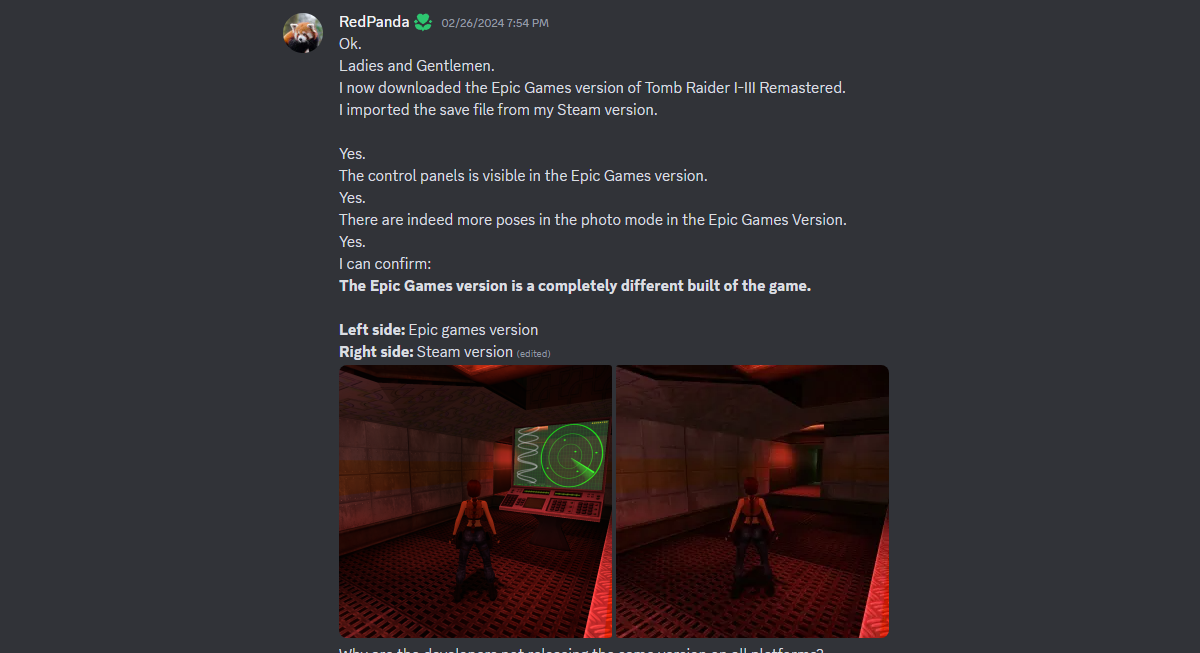 Ремастер Tomb Raider в Steam сильно уступил по качеству версии в EGS - фото 1