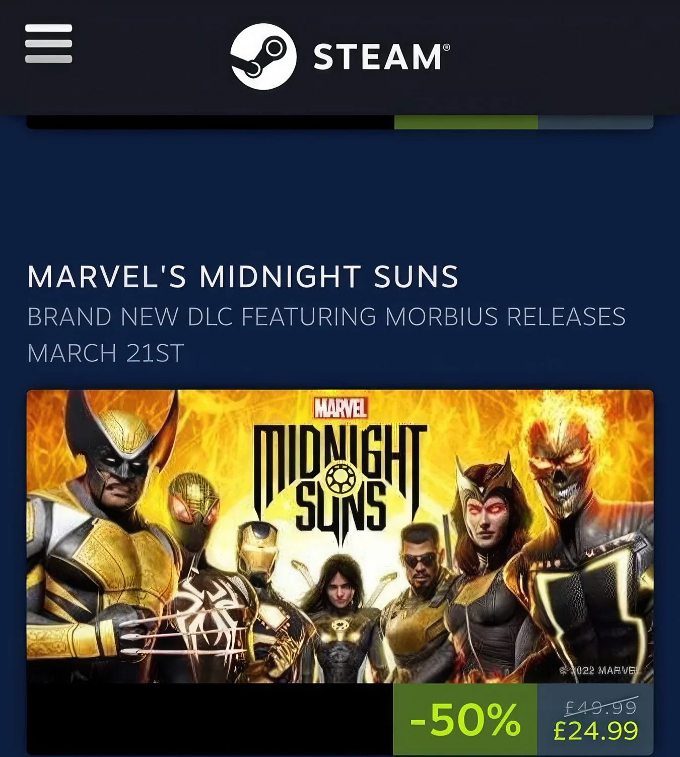 DLC с Морбиусом для Marvelʼs Midnight Suns может выйти 21 марта - фото 1