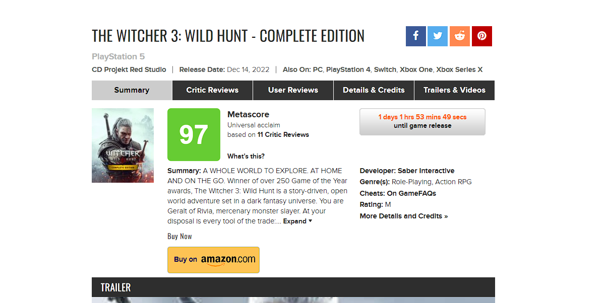 Некстген-версия третьего «Ведьмака» обошла по оценкам Elden Ring - фото 1