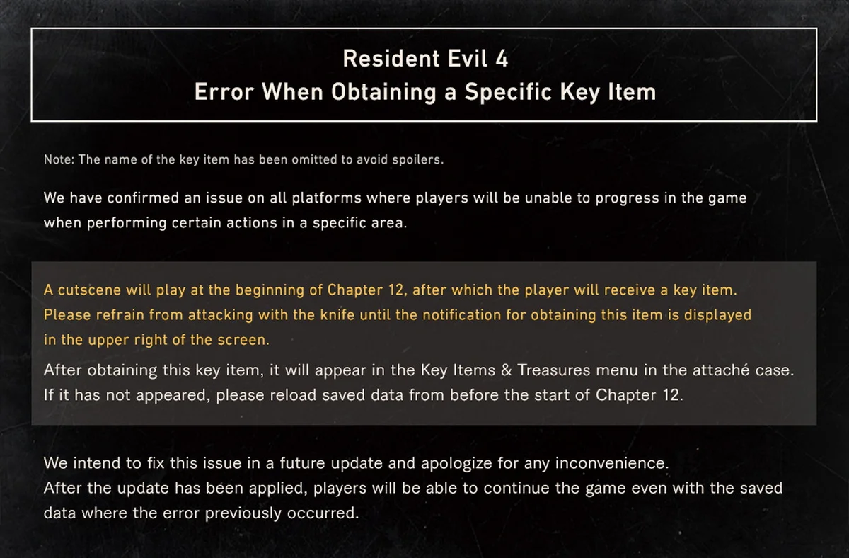 Capcom предупредила игроков о критическом баге в ремейке Resident Evil 4 - фото 1