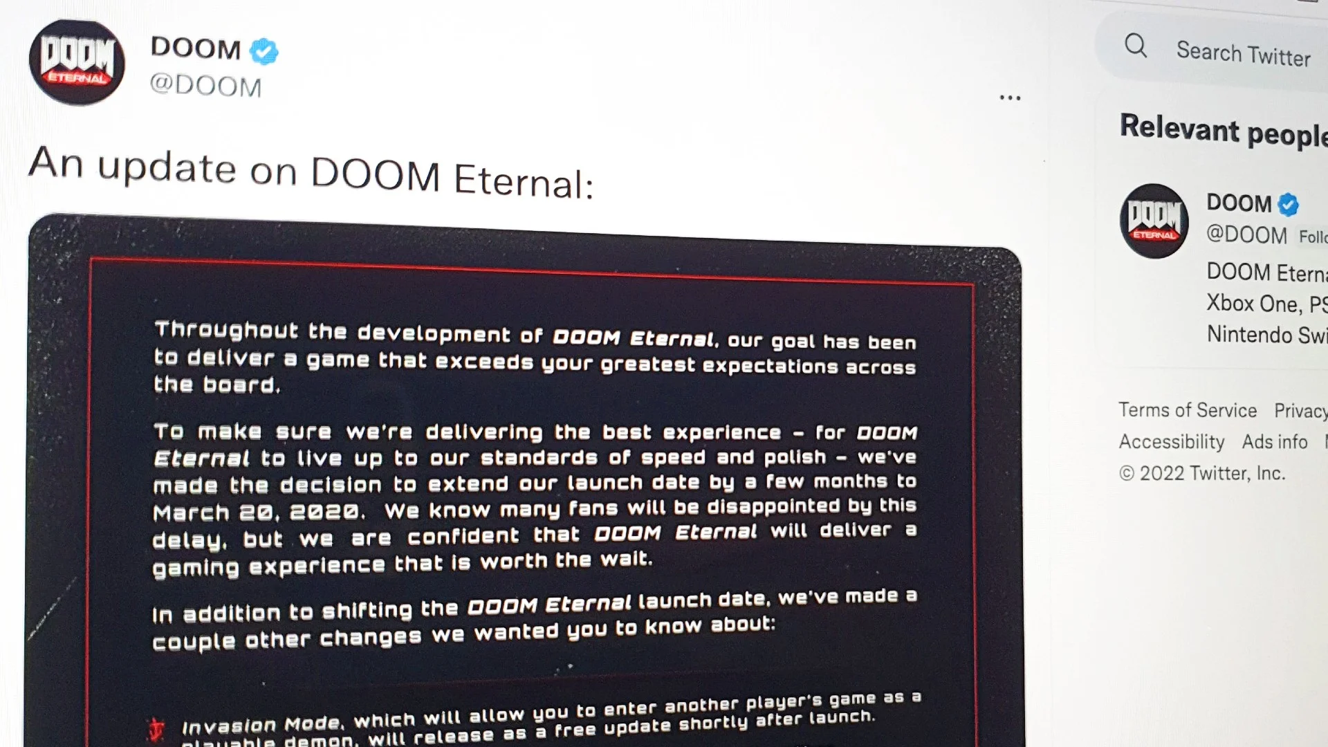 Мик Гордон написал большое открытое письмо о ситуации с саундтреком Doom Eternal - фото 1
