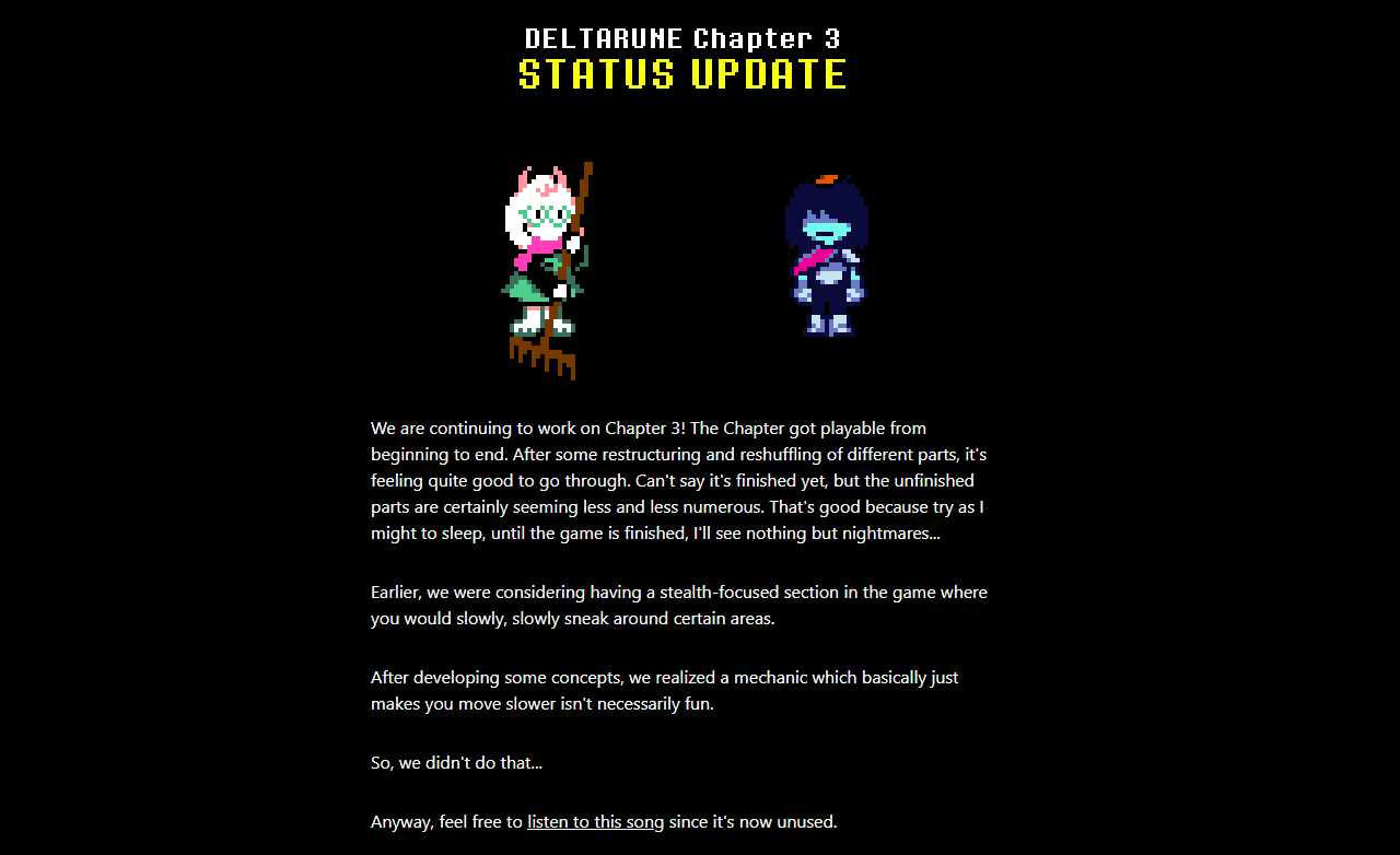 Авторы Deltarune поделились информацией о третьей главе игры - фото 1