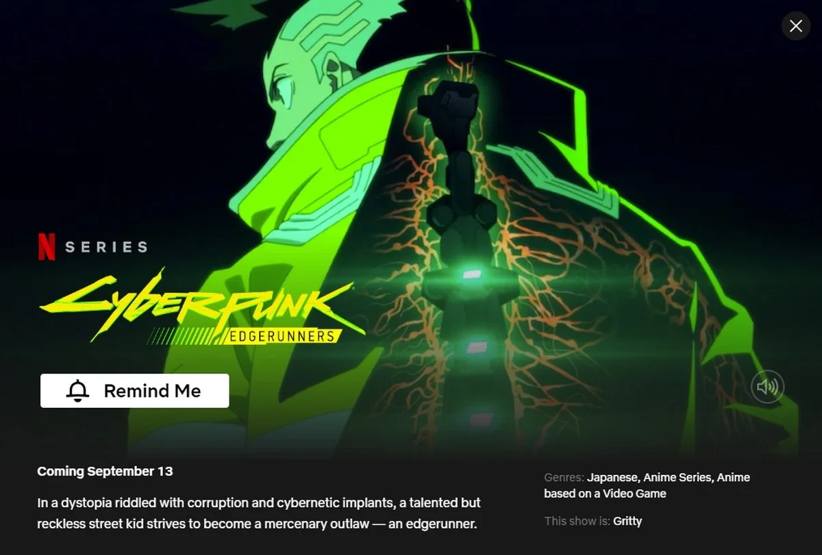 Аниме-сериал Cyberpunk: Edgerunners выйдет на Netflix в сентябре - фото 1
