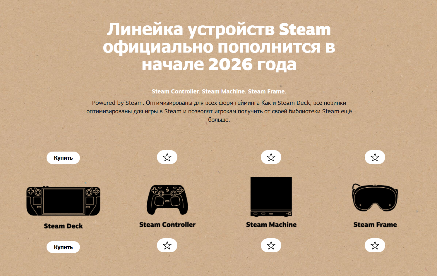 Новые гаджеты Valve
Источник: Valve