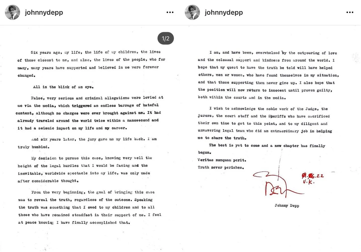 Джонни Депп прокомментировал свою победу в суде над Эмбер Хёрд - фото 1